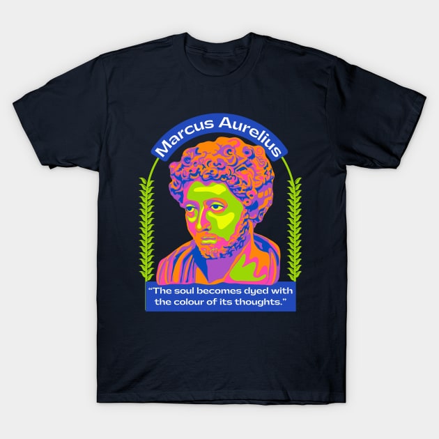 Marcus Aurelius Portrait and Quote T-Shirt by Slightly Unhinged